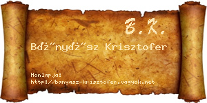 Bányász Krisztofer névjegykártya