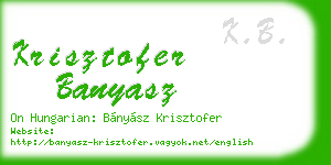 krisztofer banyasz business card
