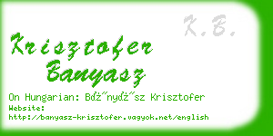 krisztofer banyasz business card